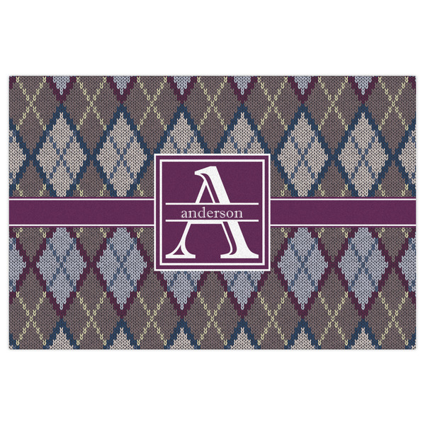 Knit Argyle Indoor / Outdoor Rug - 4'x6' - Front Flat