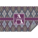 Knit Argyle Indoor / Outdoor Rug - 6'x8' w/ Name and Initial