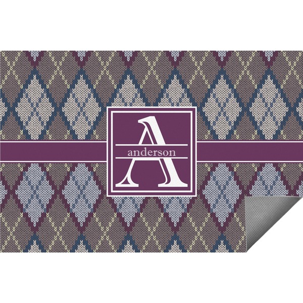Custom Knit Argyle Indoor / Outdoor Rug - 4'x6' (Personalized)