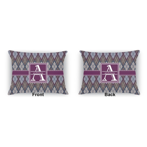 Knit Argyle  Indoor Rectangular Burlap Pillow (Front and Back)