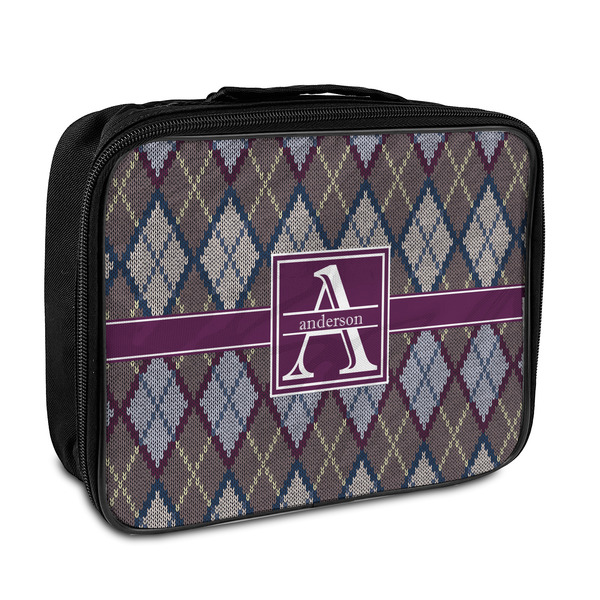 Custom Knit Argyle Insulated Lunch Bag (Personalized)
