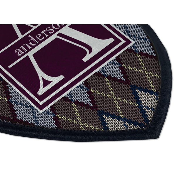 Knit Argyle Iron on Shield 3 Detail
