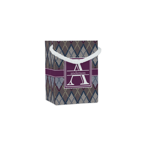 Custom Knit Argyle Jewelry Gift Bags - Matte (Personalized)