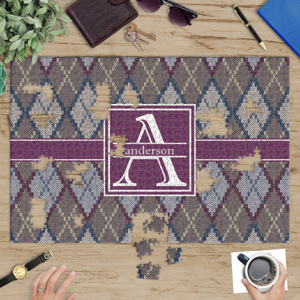 Knit Argyle Jigsaw Puzzle 1014 Piece - In Context