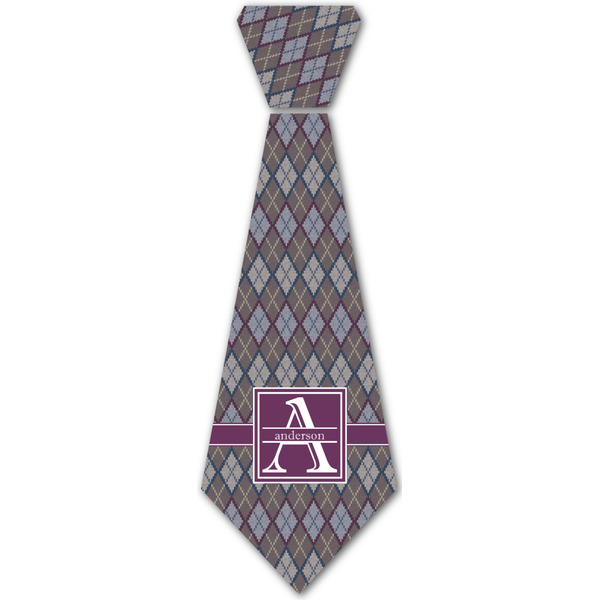 Custom Knit Argyle Iron On Tie - 4 Sizes w/ Name and Initial