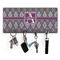 Knit Argyle Key Hanger w/ 4 Hooks & Keys