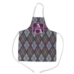 Knit Argyle Kid's Apron w/ Name and Initial