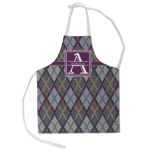 Custom Knit Argyle Kid's Apron - Small (Personalized)