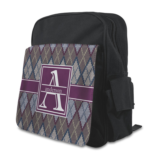 Custom Knit Argyle Preschool Backpack (Personalized)