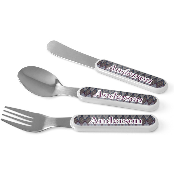 Custom Knit Argyle Kid's Flatware (Personalized)