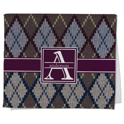 Knit Argyle Kitchen Towel - Poly Cotton w/ Name and Initial
