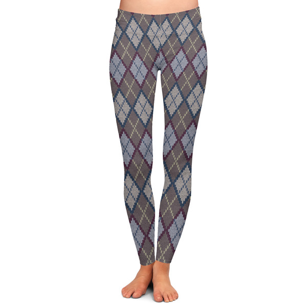 Custom Knit Argyle Ladies Leggings - Extra Large