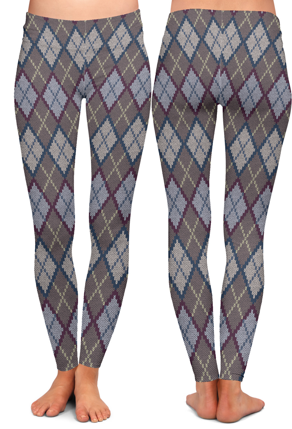Custom Knit Argyle Ladies Leggings | YouCustomizeIt