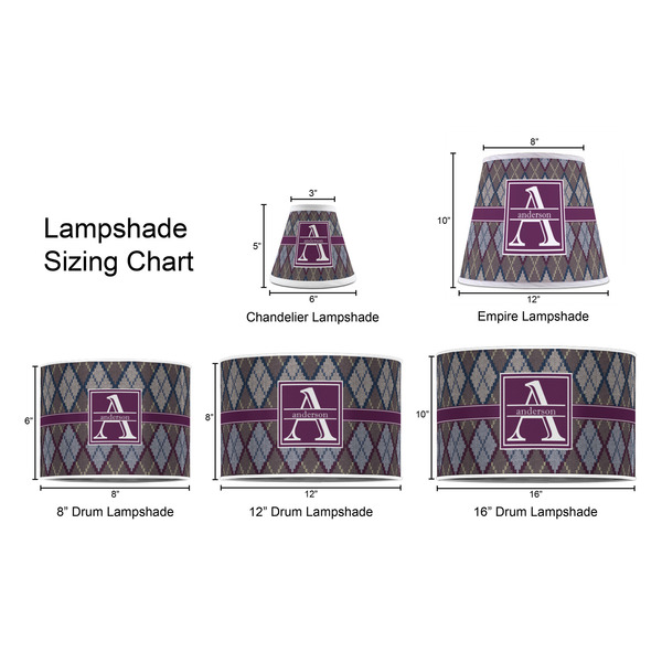 Knit Argyle Lampshade Sizing Chart