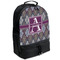 Knit Argyle Large Backpack - Black - Angled View