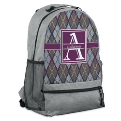 Knit Argyle Backpack - Grey (Personalized)