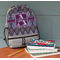 Knit Argyle Large Backpack - Gray - On Desk
