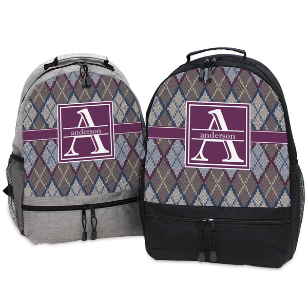 Knit Argyle Large Backpacks - Both