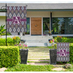 Knit Argyle Large Garden Flag - Single Sided (Personalized)