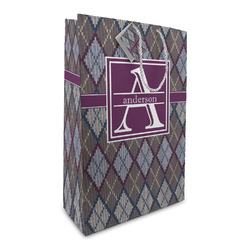 Knit Argyle Large Gift Bag (Personalized)