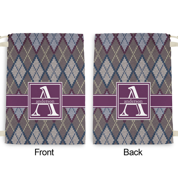 Knit Argyle Large Laundry Bag - Front & Back View