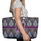 Knit Argyle Large Rope Tote Bag - In Context View