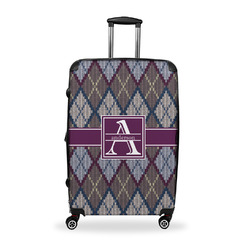 Knit Argyle Suitcase - 28" Large - Checked w/ Name and Initial