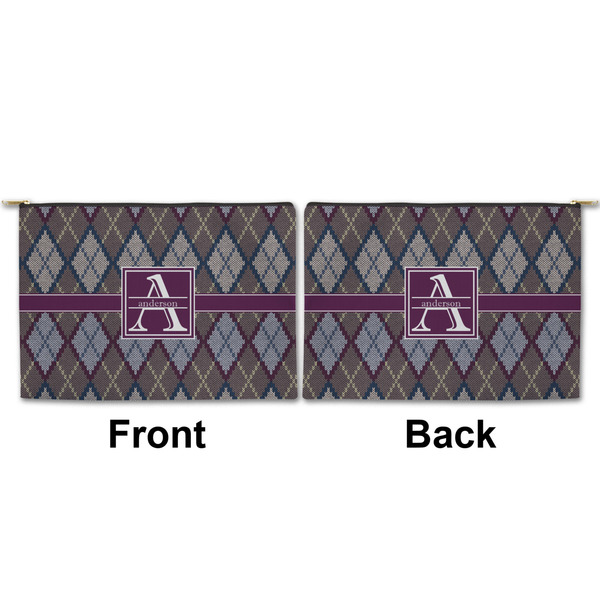 Knit Argyle Large Zipper Pouch Approval (Front and Back)