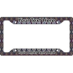 Knit Argyle License Plate Frame (Personalized)