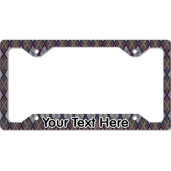 Knit Argyle License Plate Frame - Style C (Personalized)