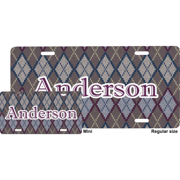 Knit Argyle License Plate (Sizes)
