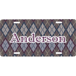 Knit Argyle Front License Plate (Personalized)