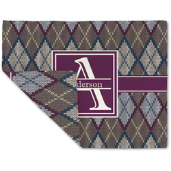 Knit Argyle Double-Sided Linen Placemat - Single w/ Name and Initial