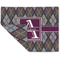 Knit Argyle Double-Sided Linen Placemat - Single w/ Name and Initial