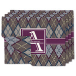 Knit Argyle Linen Placemat w/ Name and Initial