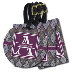 Knit Argyle Plastic Luggage Tag (Personalized)