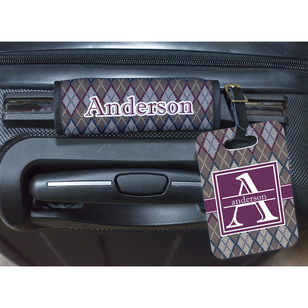 Knit Argyle Luggage Wrap & Tag