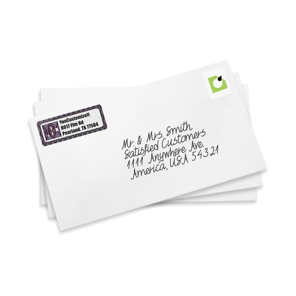Knit Argyle Mailing Label on Envelopes