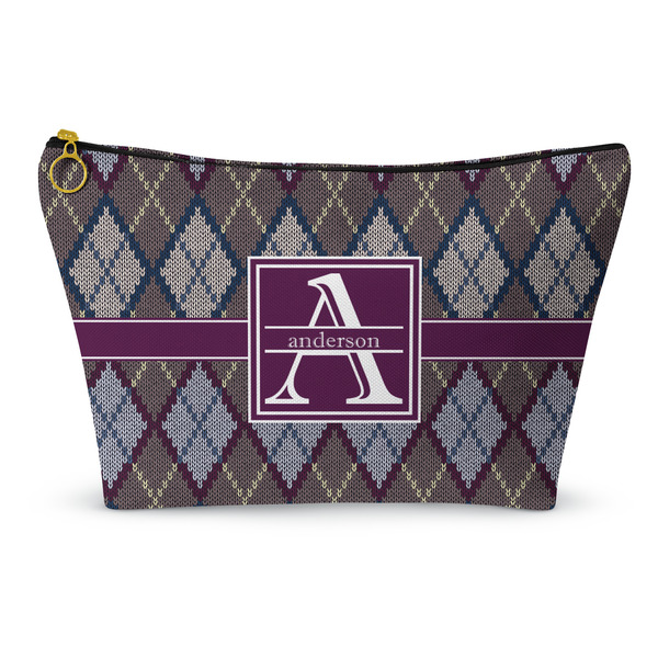 Custom Knit Argyle Makeup Bag - Small - 8.5"x4.5" (Personalized)