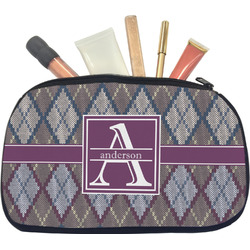 Knit Argyle Makeup / Cosmetic Bag - Medium (Personalized)