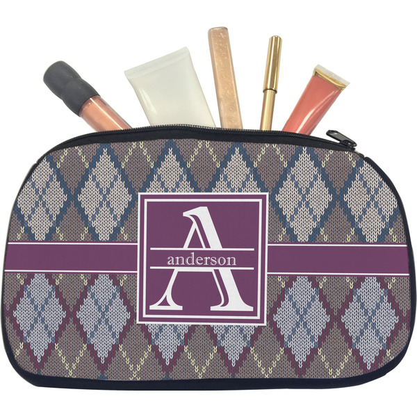 Knit Argyle Makeup Bag Medium