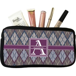 Knit Argyle Makeup / Cosmetic Bag - Small (Personalized)