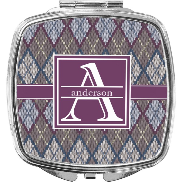 Custom Knit Argyle Compact Makeup Mirror (Personalized)