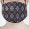Knit Argyle Mask - Pleated (new) Front View on Girl