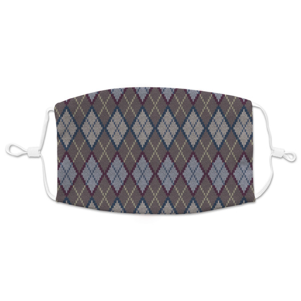 Custom Knit Argyle Adult Cloth Face Mask - XLarge