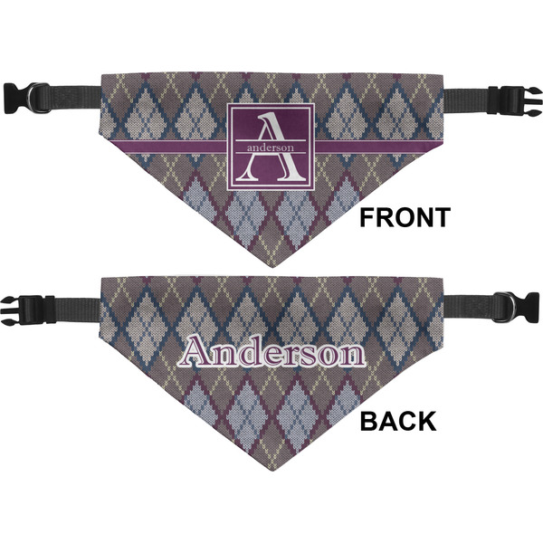 Knit Argyle Medium Dog Bandana Approval