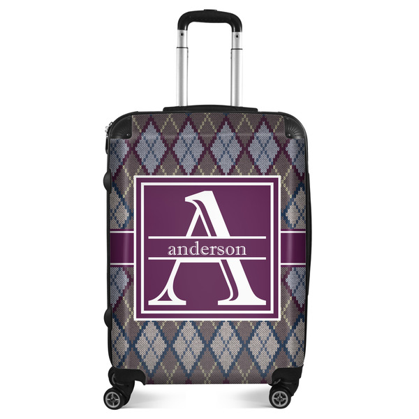 Custom Knit Argyle Suitcase - 24" Medium - Checked (Personalized)