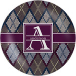 Knit Argyle Melamine Plate (Personalized)