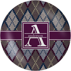 Knit Argyle Melamine Plate (Personalized)