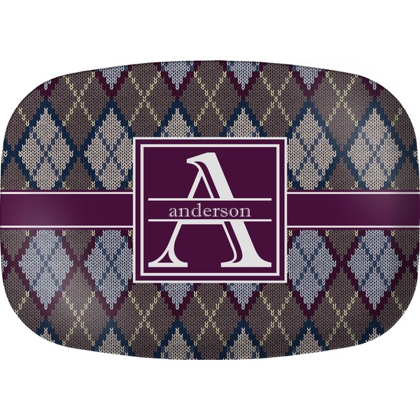 Custom Knit Argyle Melamine Platter (Personalized)